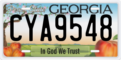 GA license plate CYA9548
