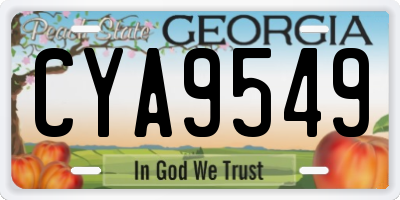 GA license plate CYA9549