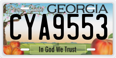 GA license plate CYA9553