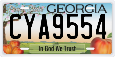 GA license plate CYA9554