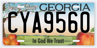 GA license plate CYA9560