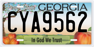 GA license plate CYA9562