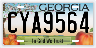 GA license plate CYA9564