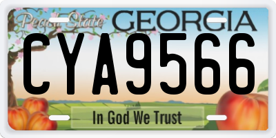 GA license plate CYA9566