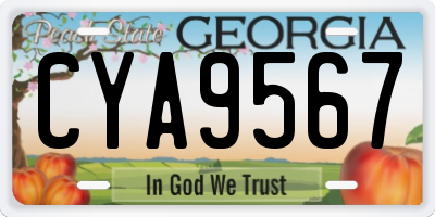 GA license plate CYA9567