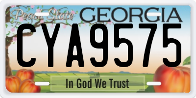 GA license plate CYA9575