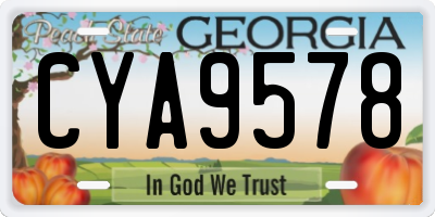GA license plate CYA9578