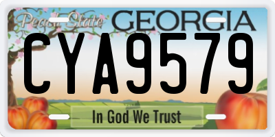 GA license plate CYA9579