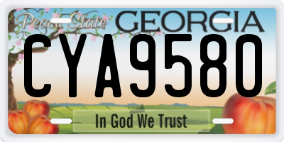 GA license plate CYA9580