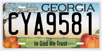 GA license plate CYA9581