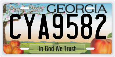 GA license plate CYA9582