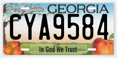 GA license plate CYA9584