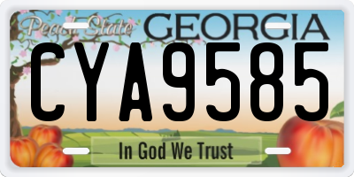 GA license plate CYA9585
