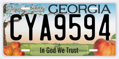 GA license plate CYA9594