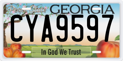 GA license plate CYA9597
