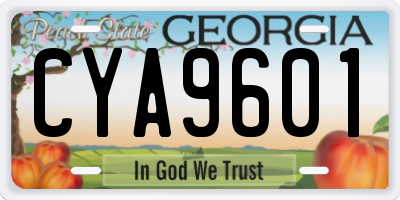 GA license plate CYA9601