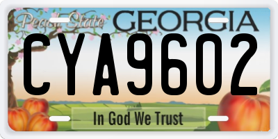 GA license plate CYA9602