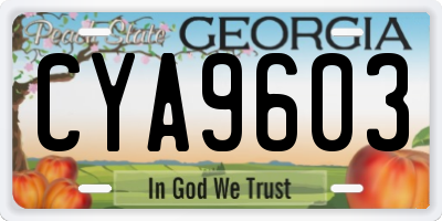 GA license plate CYA9603