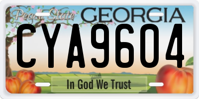 GA license plate CYA9604