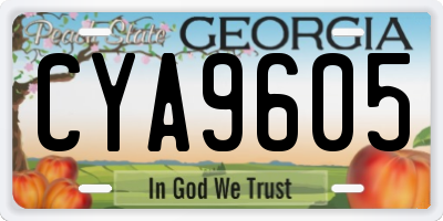 GA license plate CYA9605