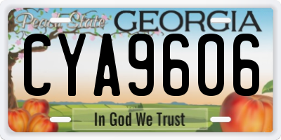 GA license plate CYA9606