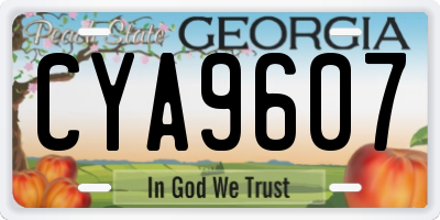 GA license plate CYA9607
