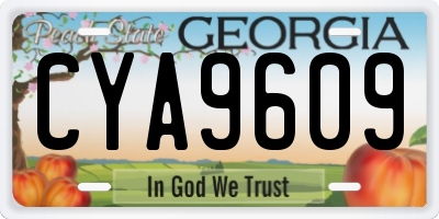 GA license plate CYA9609