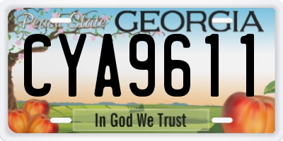 GA license plate CYA9611
