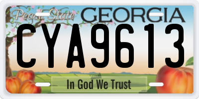 GA license plate CYA9613