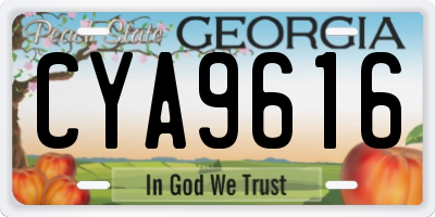 GA license plate CYA9616