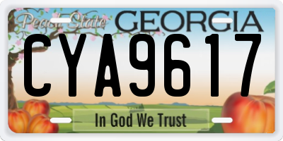 GA license plate CYA9617