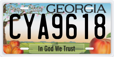 GA license plate CYA9618