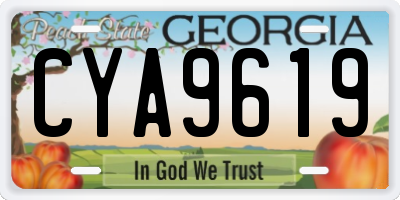 GA license plate CYA9619