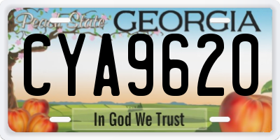 GA license plate CYA9620