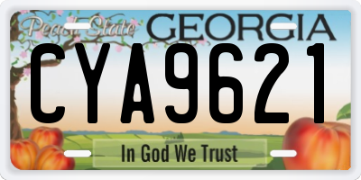 GA license plate CYA9621