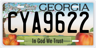 GA license plate CYA9622