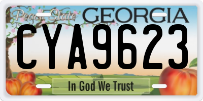 GA license plate CYA9623