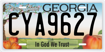 GA license plate CYA9627