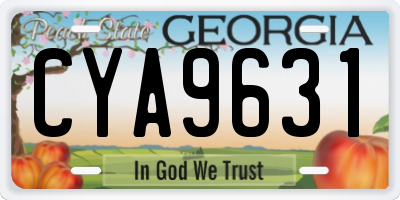 GA license plate CYA9631