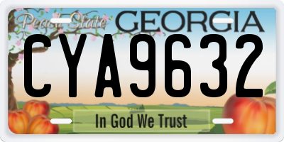 GA license plate CYA9632