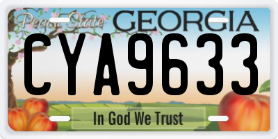 GA license plate CYA9633