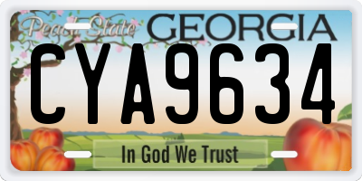 GA license plate CYA9634