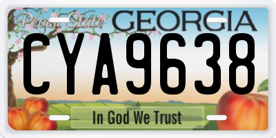 GA license plate CYA9638