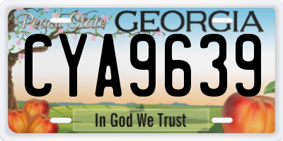 GA license plate CYA9639