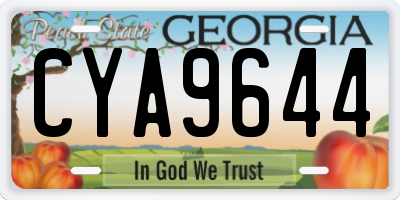 GA license plate CYA9644