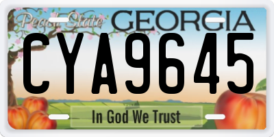 GA license plate CYA9645