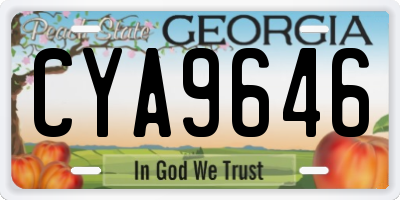 GA license plate CYA9646