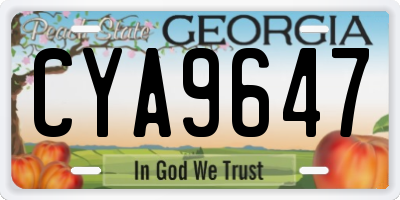GA license plate CYA9647