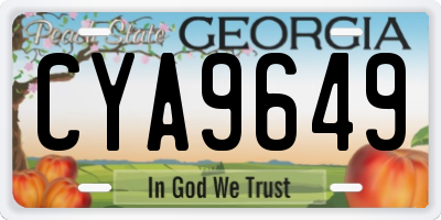 GA license plate CYA9649