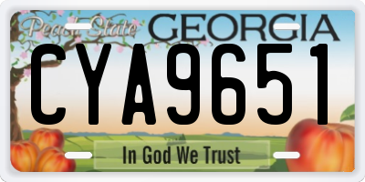 GA license plate CYA9651